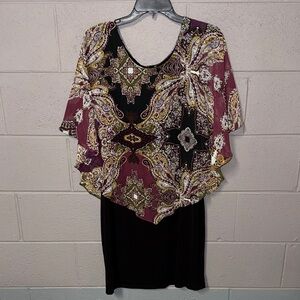 Enfocus Studio Paisley Dress with Purple and Green Accents